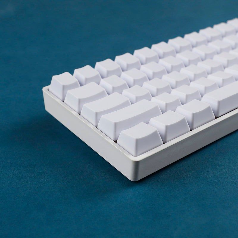 YMDK Blank Thick PBT OEM Profile 61 ANSI Keycaps for MX Switches Mechanical Keyboard (White)(Only Keycap) - Image 2